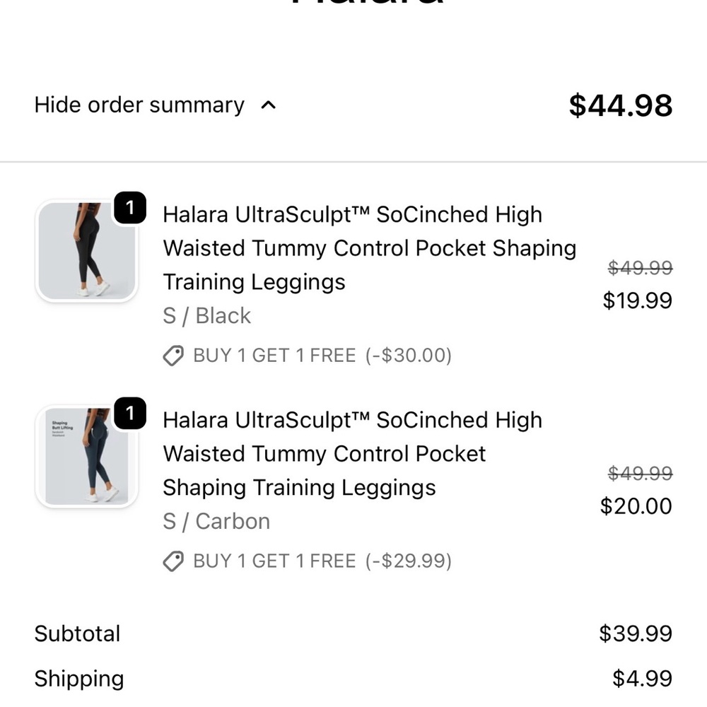 HALARA Dark Gray High Waisted Leggings - 2 pairs